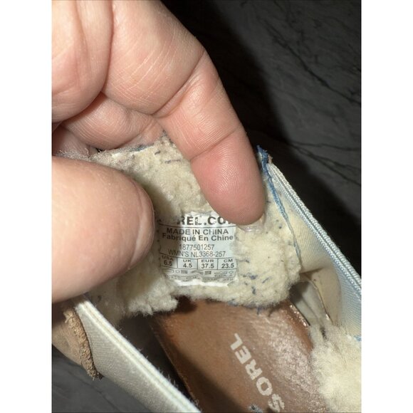 Sorel Joan of the Arctic Chelsea Wedge Heel Lined Boots Booties Beige Womens 6.5 - Picture 7 of 7